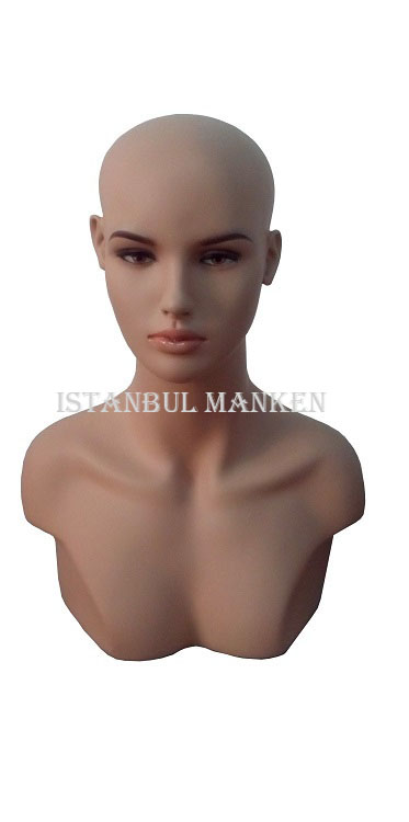Ten rengi,makyajlı,bayan kafa mankeni Ten rengi,makyajlı,bayan kafa mankeni
